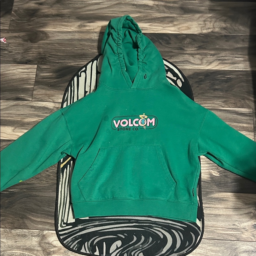 Vintage Volcom Emerald Green Pullover Hoodie